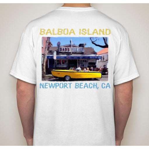 -NPB Tee -  Balboa Island Boat - Newport Beach T Shirt in White