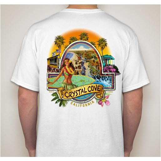 -NPB Tee -   Crystal Cove - Newport Beach T Shirt in White, by Rick Rietveld