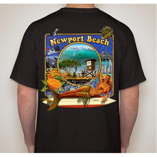 - NPB Tee - The Wedge  - Newport Beach T Shirt in Black, by Rick Rietveld