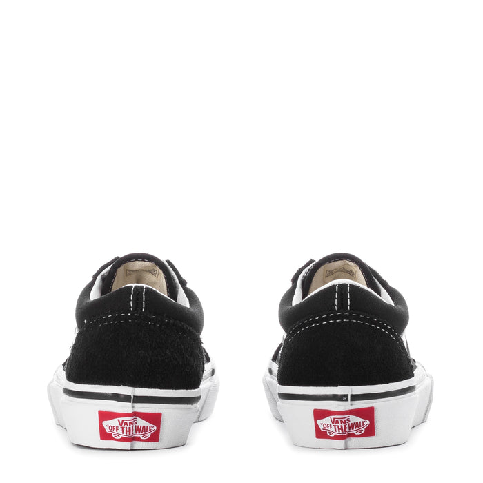 Kids low-top sneakers, black heel with white midsole and heel label