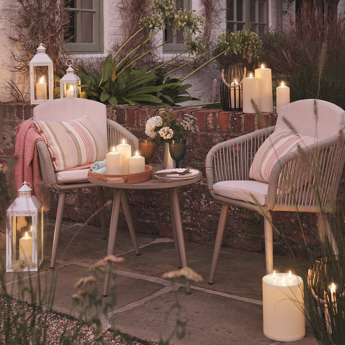 Perth White Garden Lantern Duo with TruGlow® Candles