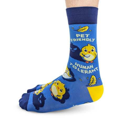 FUNNY ANIMAL LOVER CHICK PATTERN SOCKS MEN UPTOWN SOX