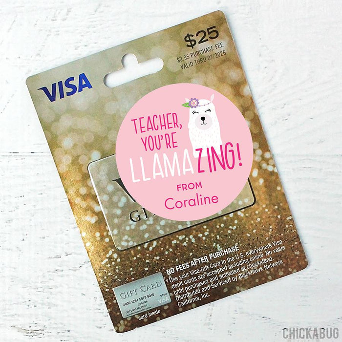 Pink "You're Llamazing" Teacher Appreciation Stickers