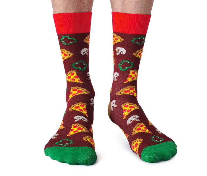 UPTOWN SOX - PIZZA PARTY -SOCKS- FUN MENS NOVELTY SOCKS