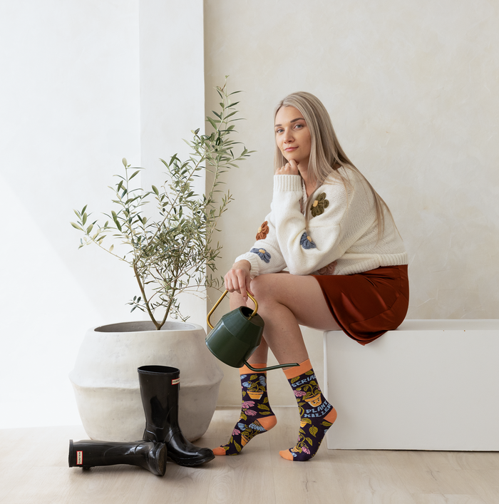 WOMEN'S FUNNY PLANT KILLER SOCKS - UPTOWN SOX