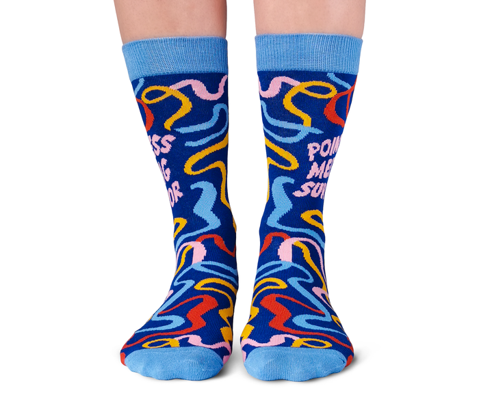WOMEN'S NOVELTY CREW POINTLESS MEETING SURVIVOR SOCKS - UPTOWN SOX