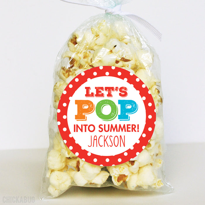 "Pop Into Summer" Last Day of School Stickers