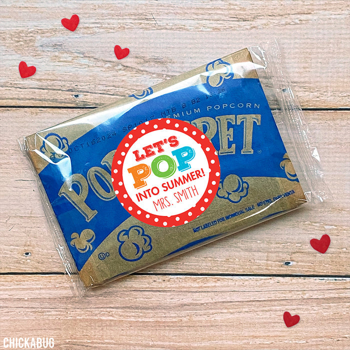 "Pop Into Summer" Last Day of School Stickers