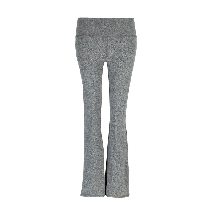 Women’s charcoal heather flare leggings with wide waistband