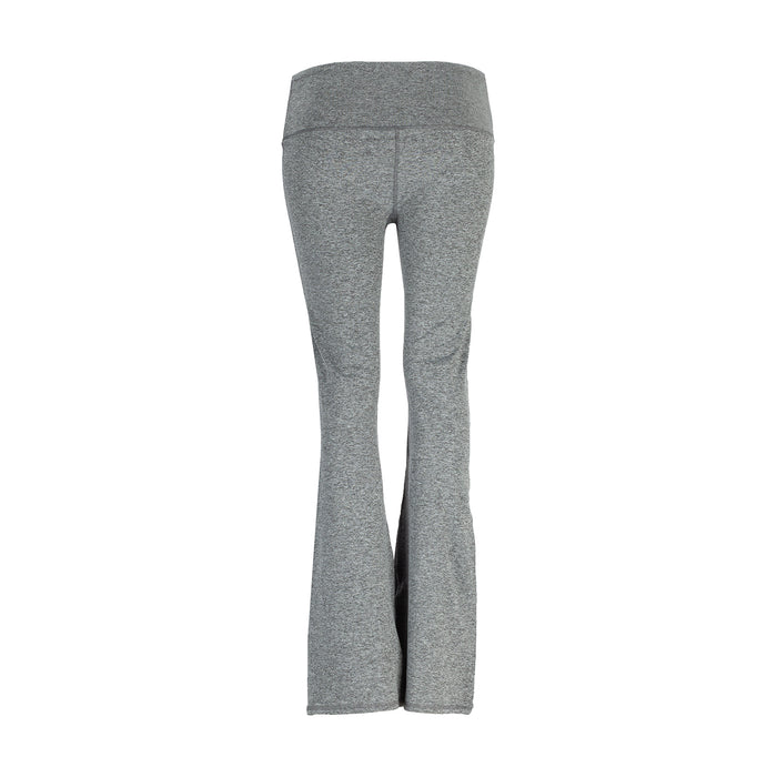Women’s charcoal heather flare leggings with flared bell hem