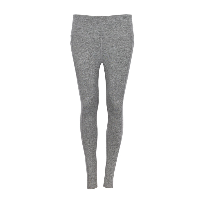 Women’s charcoal heather leggings, full-length slim fit with smooth seams