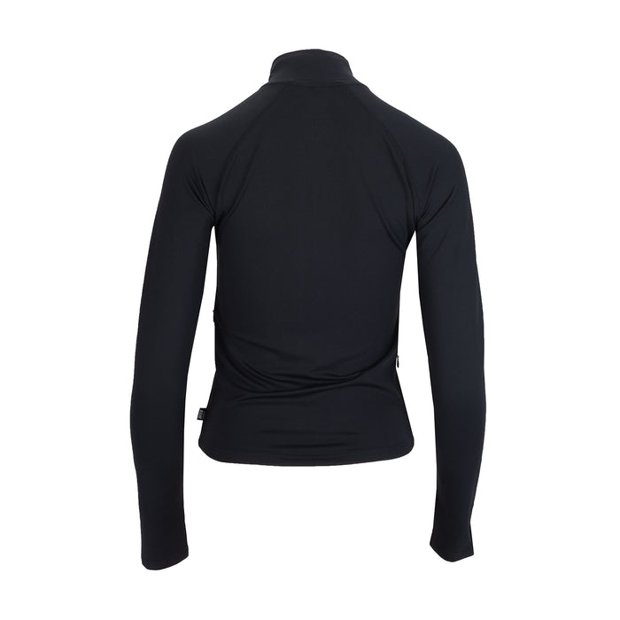 Black women's full-zip long-sleeve jacket, back view