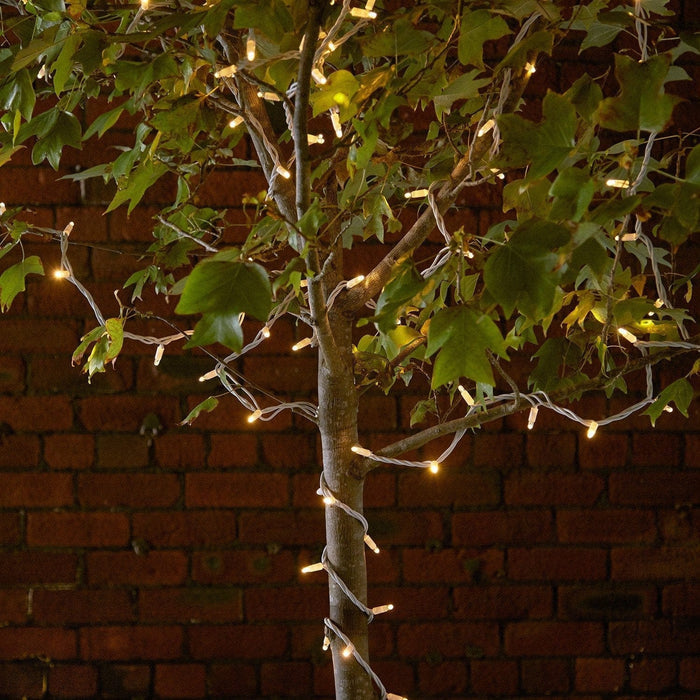 Pro Connect 60m 600 Traditional Warm White Connectable String Lights White Cable
