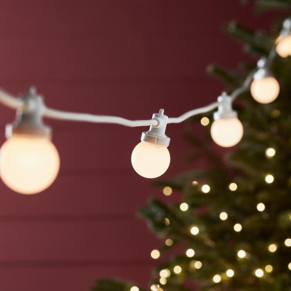 Pro Connect Warm White Connectable Festoon Lights White Cable