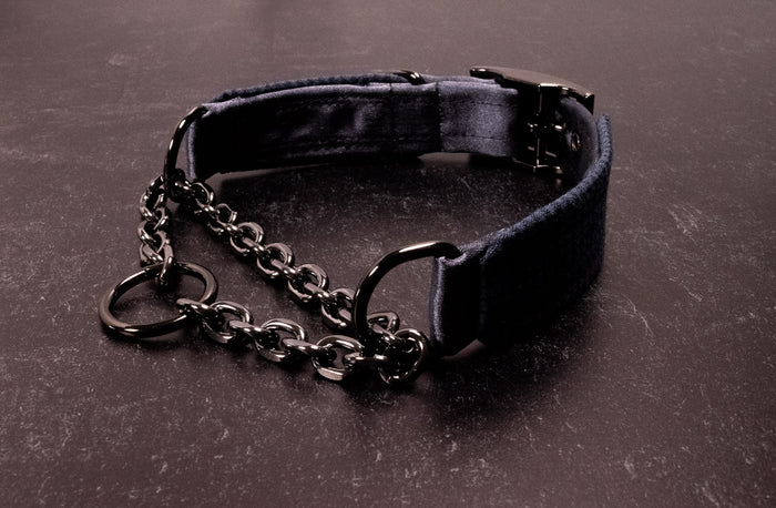 Punk Academia - Navy Plaid Martingale Collar _LIMITED_