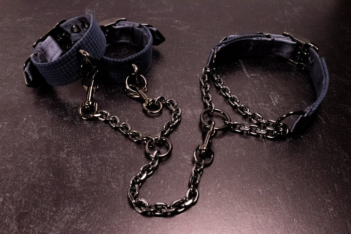 Punk Academia - Navy Plaid Martingale Collar _LIMITED_