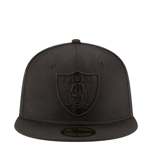 Black Raiders snapback cap with embroidered shield logo on the front