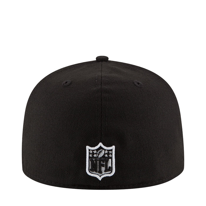 Black snapback cap with white NFL shield logo on the front