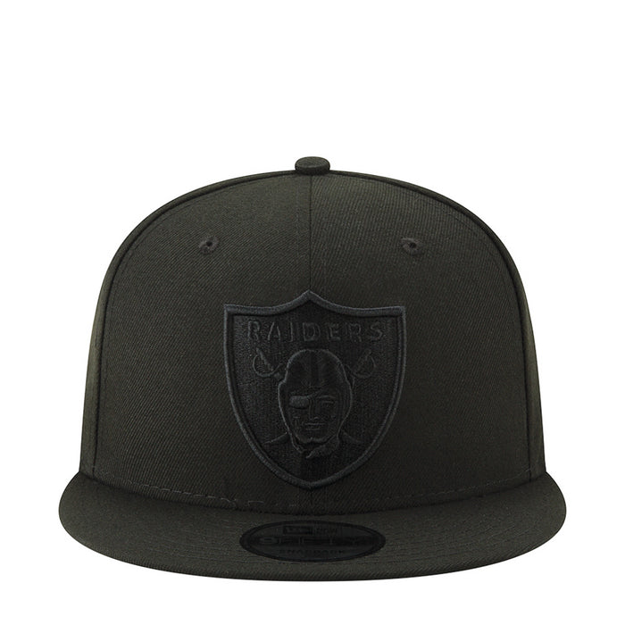 Black Raiders baseball cap with embroidered shield logo on the front, snapback