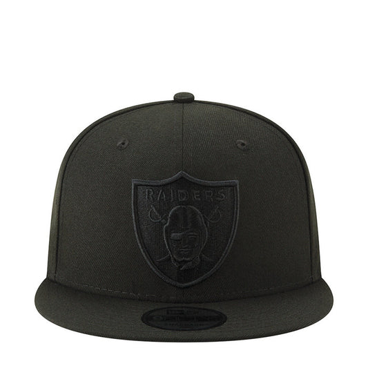 Black Raiders baseball cap with embroidered shield logo on the front, snapback