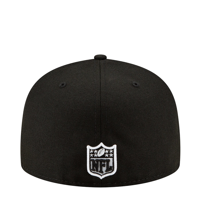 Black baseball cap with white NFL shield logo at center front.
