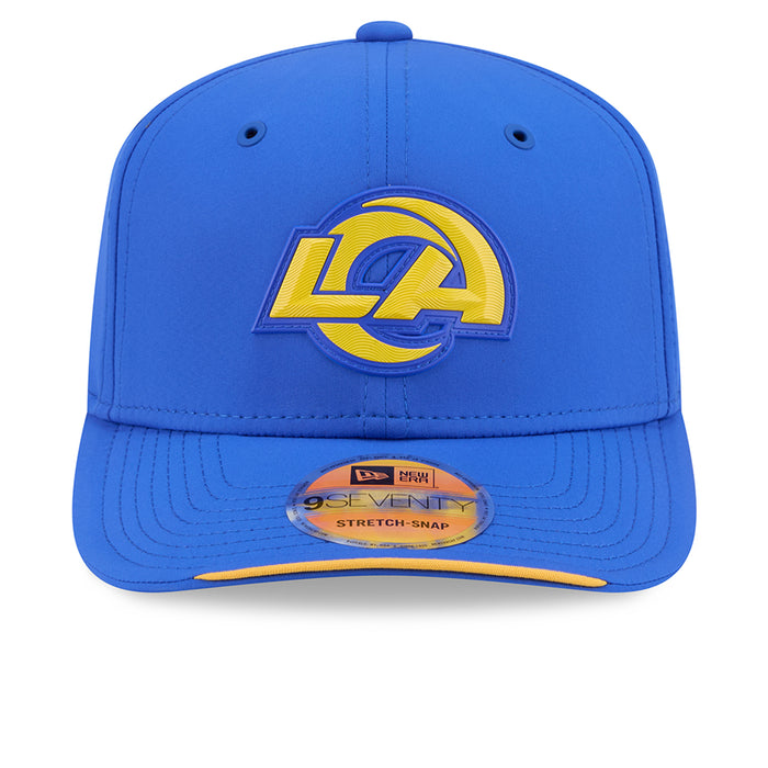 Blue Los Angeles Rams stretch-snap cap with LA logo patch on front