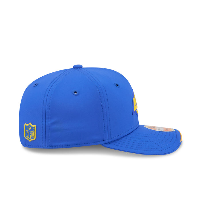 Blue Rams NFL cap with side NFL shield logo and flat brim