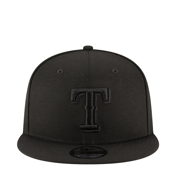 Black baseball cap with embroidered front logo and curved brim