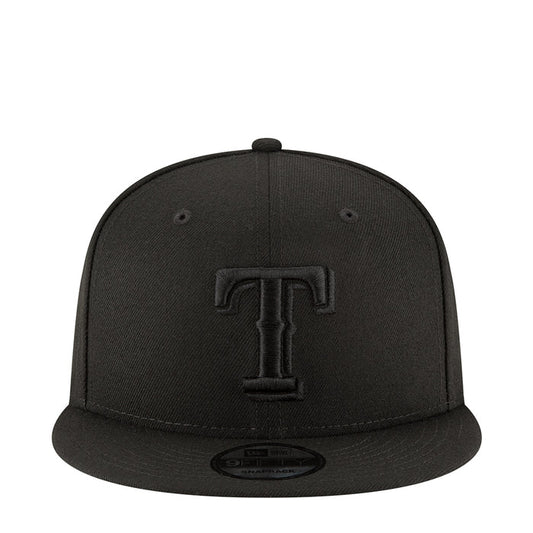 Black baseball cap with embroidered front logo and curved brim