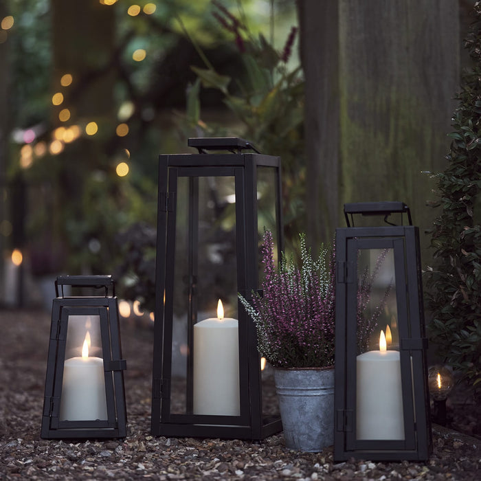 Regular Porto Solar Metal Lantern with TruGlow® Candle
