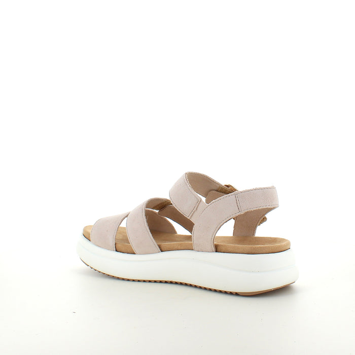 Remonte sandal i beige med vit sula – komfort och flexibilitet