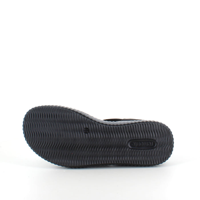 Remonte sandal i svart för dam – bred läst, elastiska remmar & fast hälrem