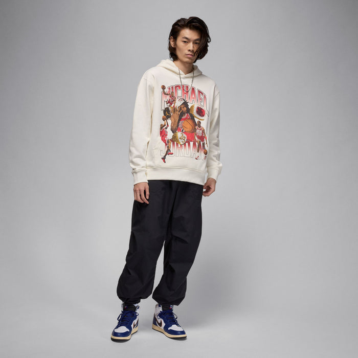 Men's high-top sneakers in white and royal blue with cream sole