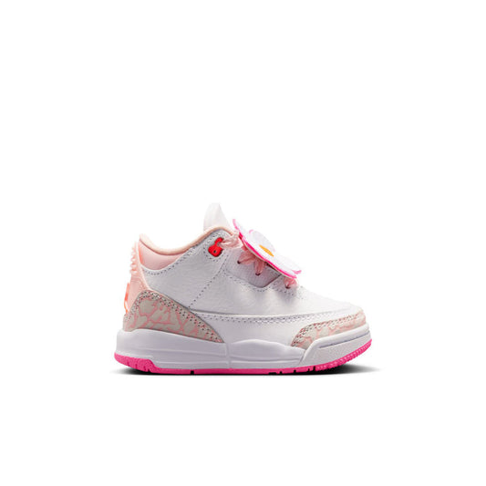 Toddler high-top sneakers in light gray with pink and orange accent laces