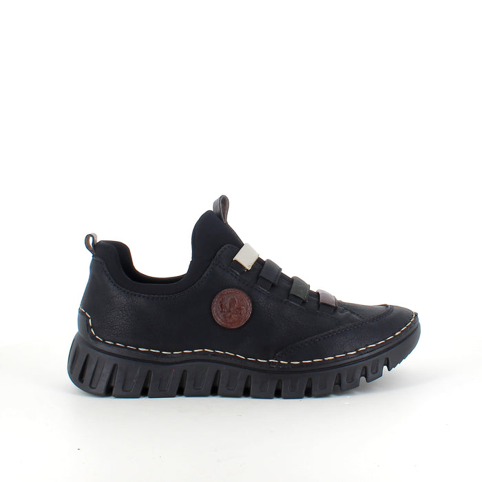 Svart Rieker damsko med flexibel slip-on komfort