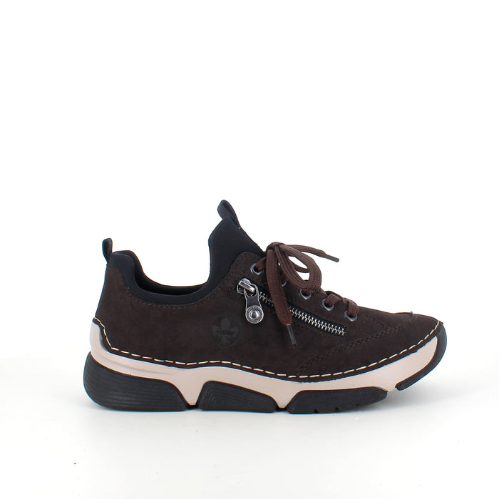 Brun Rieker damsneaker med mjuk komfort och stötdämpning