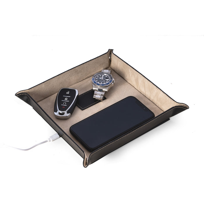 Robert Leather Valet with Wireless Charger