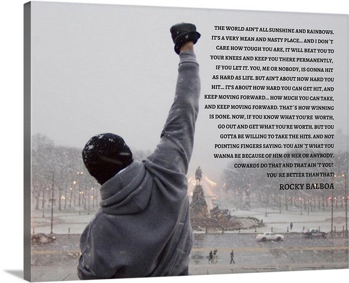 Rocky balboa Quote, Rocky balboa Canvas print, Rocky Balboa, Motivational art, canvas print, wall art, rocky