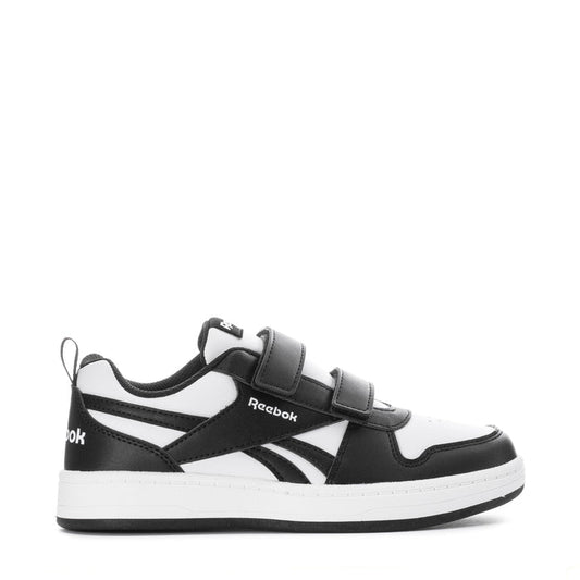 Kids Reebok sneakers, black and white with hook-and-loop straps
