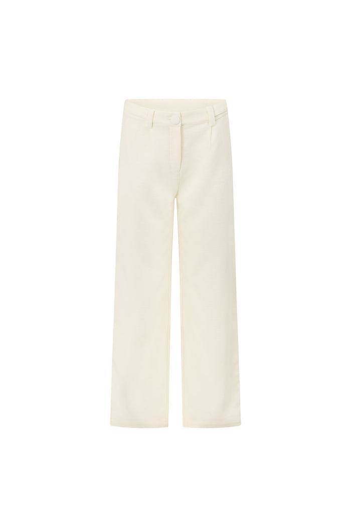 White Structured High Waist Salma Pants