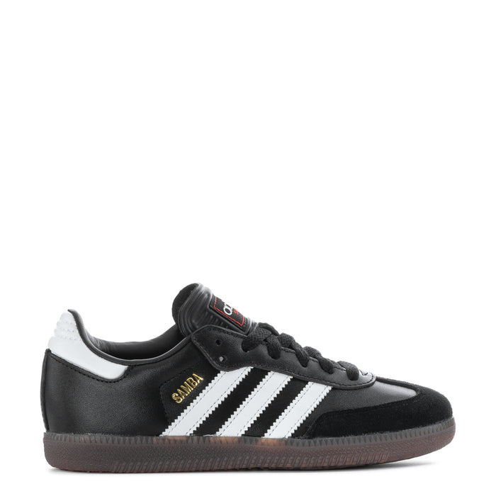 Kids' Samba Classic low-top sneakers in black with white three-stripe detailing