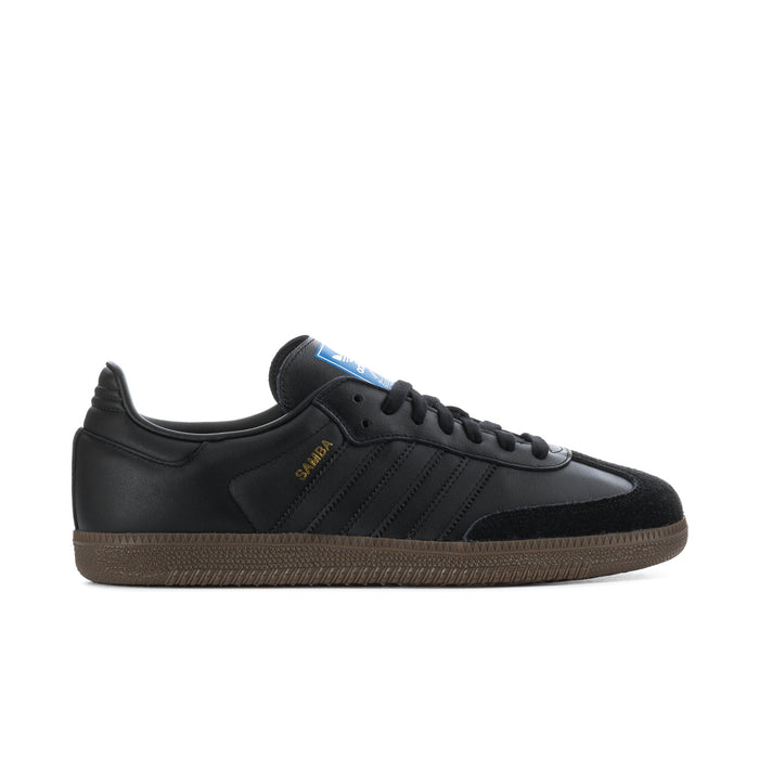 Black low-top adidas Samba OG sneakers with gum sole and lace-up closure