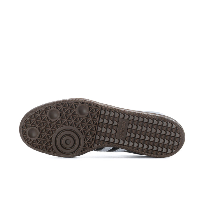 Brown adidas Samba OG rubber outsole with circular traction pattern and textured tread.