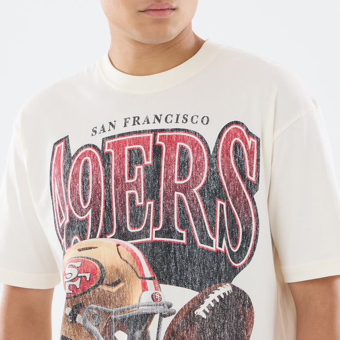 Off-white men’s washed tee showing upper front team graphic and “NFC West Division” text