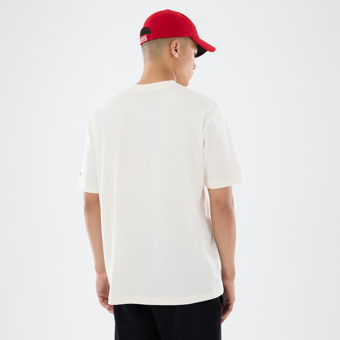 Off-white men’s washed short-sleeve tee, plain back view