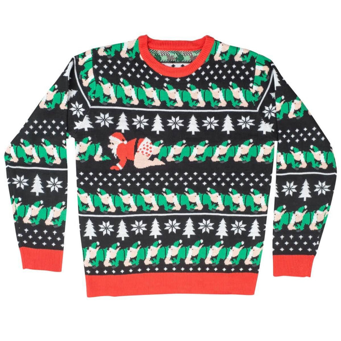 Santa Claus and Elfs Santapead Elves Ugly Christmas Sweater