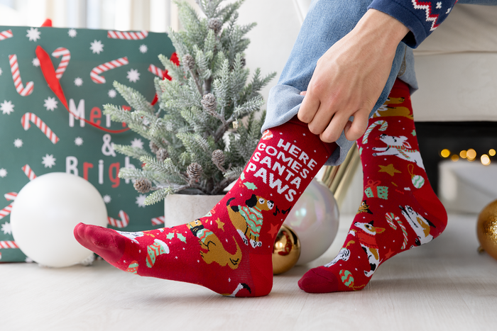 FUNNY CHRISTMAS DOGS NOVELTY CREW SOCKS FOR MEN - UPTOWN SOX