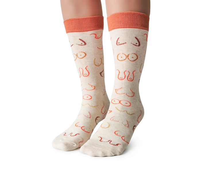 womens novelty boob breast socks