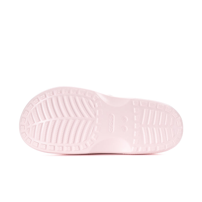 Women's buckle sandal in light pink, textured sole with tread