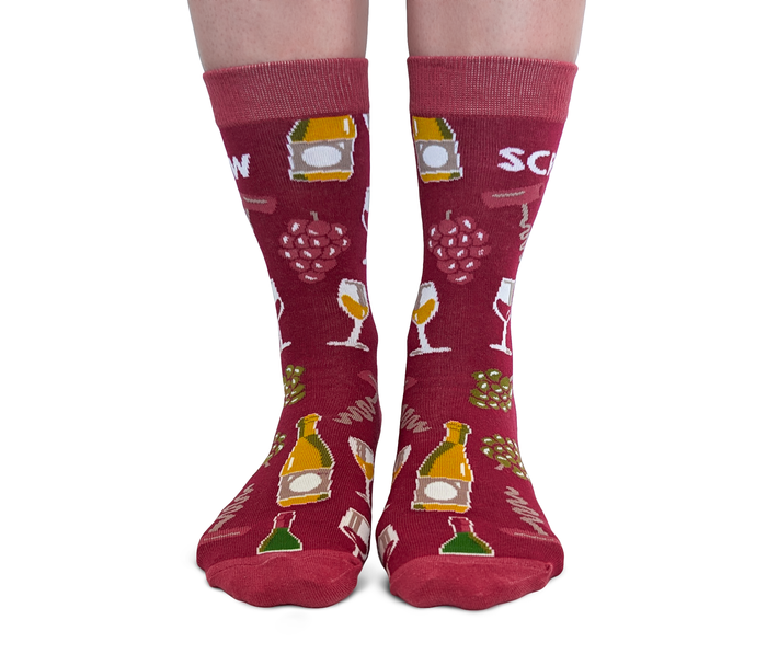 FUN RED WINE SCREW IT PATTERN SOCKS WOMEN UPTOWN SOX